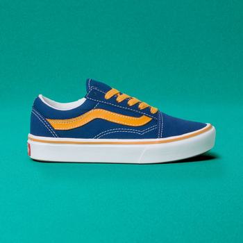 Detske Tenisky Vans Pop ComfyCush Old Skool (8-14+ years) Modre/Žlté VA09IHROT